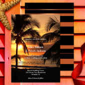 Palm Tree Beach Sunset Faire-part de mariage Tropi
