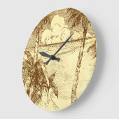 Palm Tree Beach Tropical Horloge Pas De Chiffres (Angle)