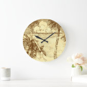 Palm Tree Beach Tropical Horloge Pas De Chiffres (Maison)