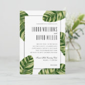 Palm Tree Beach Tropical Invitation de mariage (Debout devant)