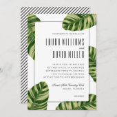 Palm Tree Beach Tropical Invitation de mariage (Devant / Derrière)