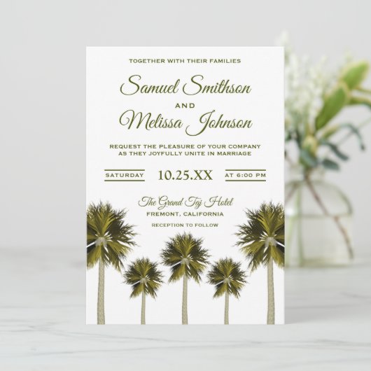 Palm Tree Beach Tropical moderne Invitation de mar (Debout devant)