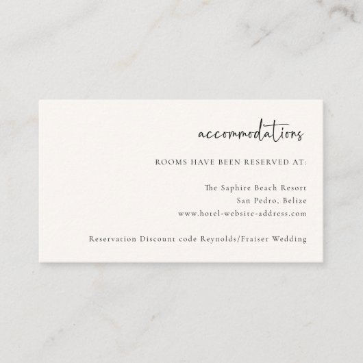 Palm Tree Beach Trouwaccommodaties Informatiekaartje (Voorkant)