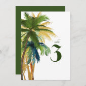Palm Tree Beach Trouwtafel Nummer (Voorkant / Achterkant)