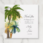 Palm Tree Beach Weddenschap Bedankjes Labels (Voorkant)