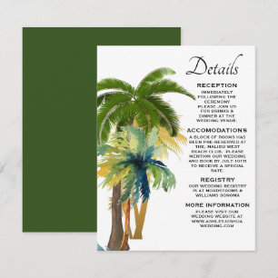 Palm Tree Beach Weddenschap Informatiekaartje