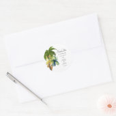 Palm Tree Beach Weddenschap Ronde Sticker (Envelop)