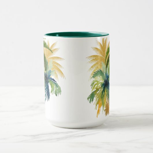 Palm Tree Beach Wedding Favor Mok (Midden)