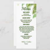 Palm Tree Beach Wedding Menu (Devant / Derrière)