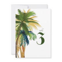 Palm Tree Beach Wedding Numéro de table