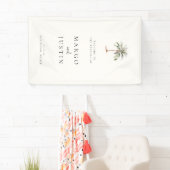 Palm Tree Beach Wedding Welcome Spandoek (Insitu)