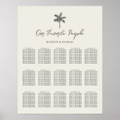 Palm Tree Bestemming Bruiloft 15 Zitkaarten Poster (Voorkant)
