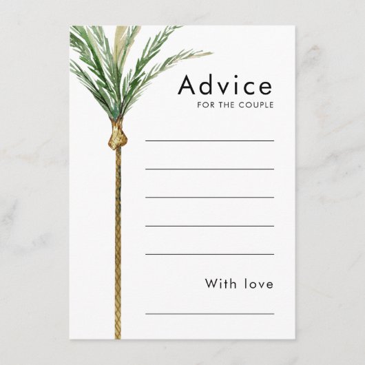 Palm Tree bestemming bruiloft advies Kaart (Voorkant)