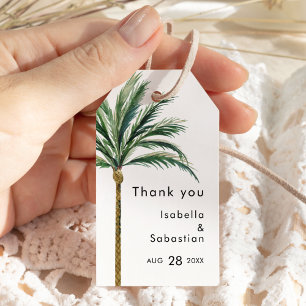 Palm Tree Bestemming Bruiloft Dank u Cadeau Label Cadeaulabel