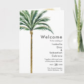 Palm Tree bestemming bruiloft gevouwen programma (Voorkant)