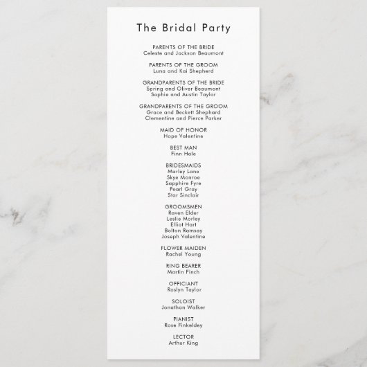 Palm Tree Bestemming Modern Wedding Flat Programma (Achterkant)