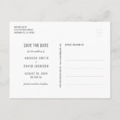 Palm Tree Bestemming Strand Bruiloft Save the Date Aankondigingskaart (Achterkant)