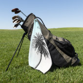 Palm Tree Black White Modern Blue Sky Personal Golfhanddoek (Groen)