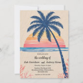 Palm Tree Boho Beach Uitnodigingen voor een bruilo (Voorkant)