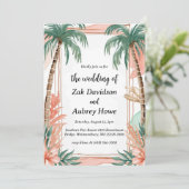 Palm Tree Boho Beach Uitnodigingen voor een bruilo (Staand voorkant)