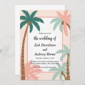 Palm Tree Boho Beach Uitnodigingen voor een bruilo (Voorkant / Achterkant)