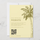 Palm Tree Boho Beach Yellow QR Code Wedding Kaart (Achterkant)