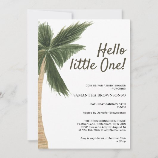 Palm Tree Boy Girl Bohemian Party Gender Neutral Kaart (Voorkant)