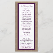 Palm Tree Burlap Beach Wedding | Kies uw kleur Programma (Achterkant)