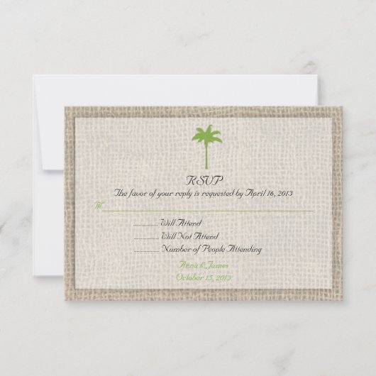 Palm Tree & Burlap Beach Wedding RSVP (Devant)