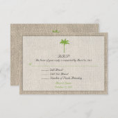 Palm Tree & Burlap Beach Wedding RSVP (Devant / Derrière)