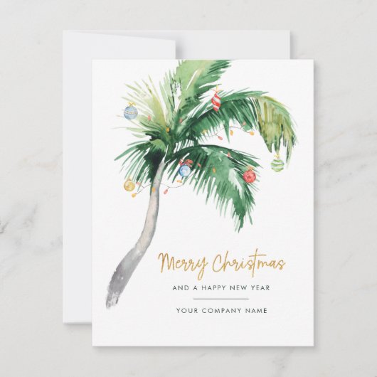 Palm Tree Business Logo Carte de Noël (Devant)