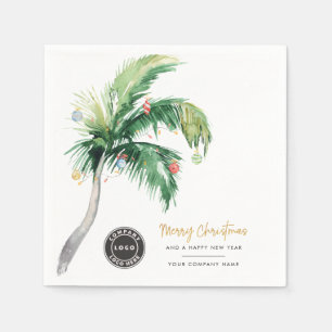 Palm Tree Business Logo Christmas Kantoor Party Servet
