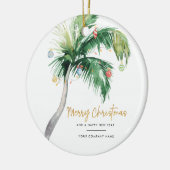 Palm Tree Business Logo Merry kerst Keramisch Ornament (Links)