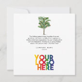 Palm Tree Business Logo Vakantie Kerst Kaart (Achterkant)