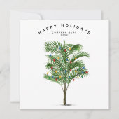 Palm Tree Business Logo Vakantie Kerst Kaart (Voorkant)