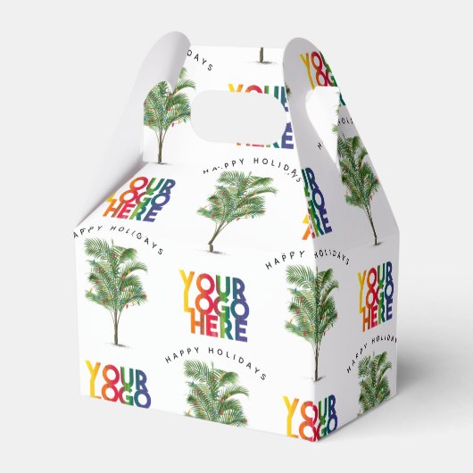 Palm Tree Business Logo Vakantie Kerst Kaart Bedankdoosjes (Achterkant)