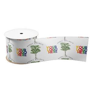 Palm Tree Business Logo Vakantie Kerst Kaart Lint