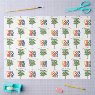 Palm Tree Business Logo Vakantie Kerst Kaart Tissuepapier