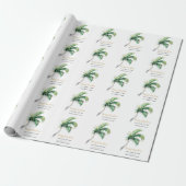 Palm Tree Business Name kerstfeestdag Cadeaupapier (Uitgerold)