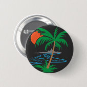 Palm Tree by the River | Tropical Sunset Art Ronde Button 5,7 Cm (Voorkant /achterkant)