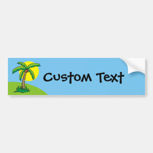 Palm Tree Cartoon Bumper Sticker