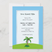 Palm Tree Cartoon-uitnodiging Kaart (Achterkant)