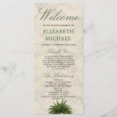 Palm Tree Champagne Cream Elegant Chic Wedding Menu (Voorkant)