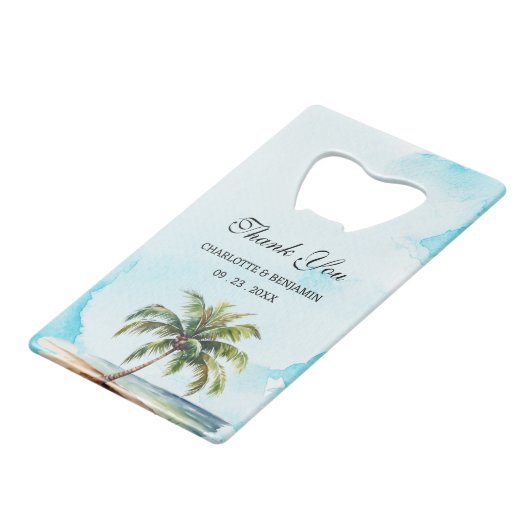 Palm Tree Coastal Beach Mariage Faveur (Dos Angle)