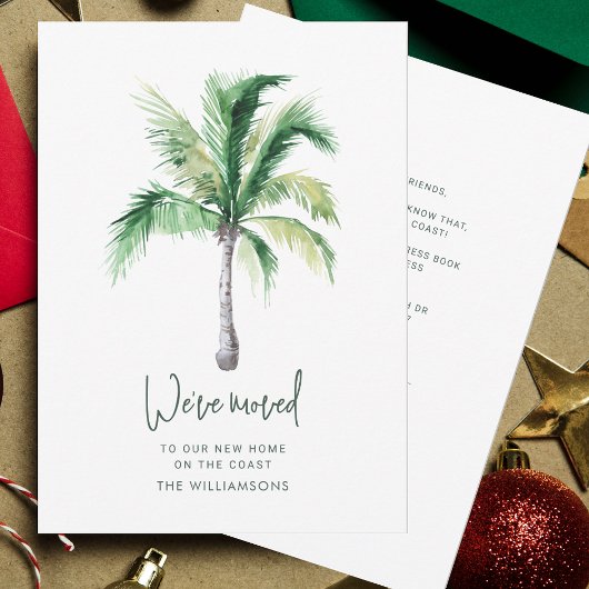 Palm Tree Coastal Home Moving Faire-part