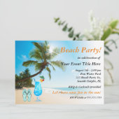 Palm Tree Cocktail Adult's Beach Party Kaart (Staand voorkant)