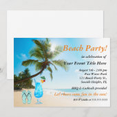 Palm Tree Cocktail Adult's Beach Party Kaart (Voorkant / Achterkant)