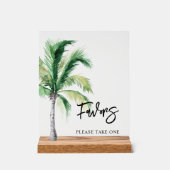 Palm Tree Côté Destination Mariage Faveurs (Recto)