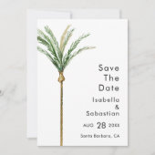 Palm Tree Destination Eenvoudige foto De datum ops Save The Date (Voorkant)