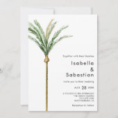 Palm Tree Destination Faire-part de mariage simple (Devant)